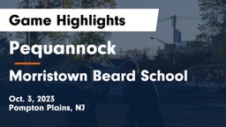 Pequannock  vs Morristown Beard School Game Highlights - Oct. 3, 2023
