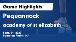 Pequannock  vs academy of st elizabeth  Game Highlights - Sept. 24, 2022