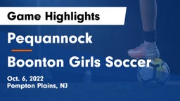 Pequannock  vs Boonton Girls Soccer Game Highlights - Oct. 6, 2022