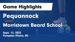 Pequannock  vs Morristown Beard School Game Highlights - Sept. 12, 2023