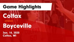 Colfax  vs Boyceville  Game Highlights - Jan. 14, 2020