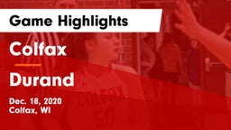Colfax  vs Durand  Game Highlights - Dec. 18, 2020