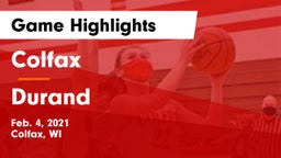 Colfax  vs Durand  Game Highlights - Feb. 4, 2021