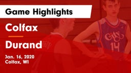 Colfax  vs Durand  Game Highlights - Jan. 16, 2020