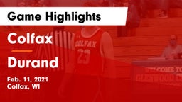 Colfax  vs Durand  Game Highlights - Feb. 11, 2021