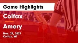 Colfax  vs Amery  Game Highlights - Nov. 28, 2023