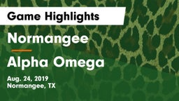 Normangee  vs Alpha Omega Game Highlights - Aug. 24, 2019