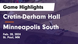 Cretin-Derham Hall  vs Minneapolis South  Game Highlights - Feb. 28, 2024