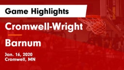 Cromwell-Wright  vs Barnum  Game Highlights - Jan. 16, 2020
