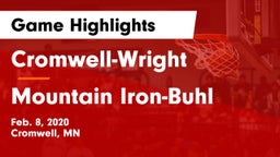 Cromwell-Wright  vs Mountain Iron-Buhl  Game Highlights - Feb. 8, 2020