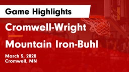 Cromwell-Wright  vs Mountain Iron-Buhl  Game Highlights - March 5, 2020