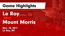 Le Roy  vs Mount Morris  Game Highlights - Nov. 18, 2017