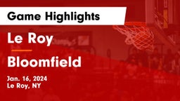 Le Roy  vs Bloomfield Game Highlights - Jan. 16, 2024