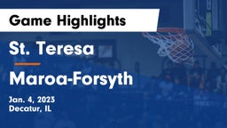 St. Teresa  vs Maroa-Forsyth  Game Highlights - Jan. 4, 2023