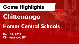 Chittenango  vs Homer Central Schools Game Highlights - Dec. 14, 2023