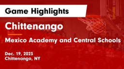 Chittenango  vs Mexico Academy and Central Schools Game Highlights - Dec. 19, 2023