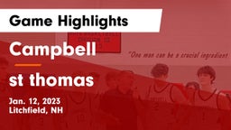 Campbell  vs st thomas  Game Highlights - Jan. 12, 2023