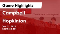 Campbell  vs Hopkinton  Game Highlights - Jan. 31, 2023