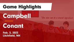 Campbell  vs Conant Game Highlights - Feb. 3, 2023