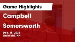 Campbell  vs Somersworth Game Highlights - Dec. 15, 2023