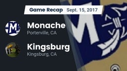 Recap: Monache  vs. Kingsburg  2017
