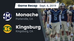 Recap: Monache  vs. Kingsburg  2019