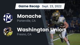 Recap: Monache  vs. Washington Union  2022