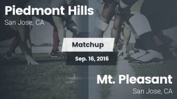 Matchup: Piedmont Hills High vs. Mt. Pleasant  2016