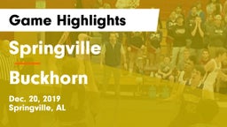 Springville  vs Buckhorn  Game Highlights - Dec. 20, 2019