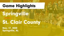 Springville  vs St. Clair County  Game Highlights - Nov. 17, 2020