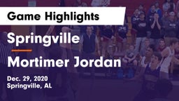 Springville  vs Mortimer Jordan  Game Highlights - Dec. 29, 2020