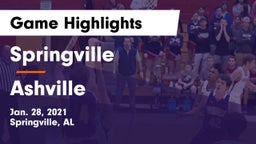 Springville  vs Ashville  Game Highlights - Jan. 28, 2021