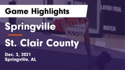 Springville  vs St. Clair County  Game Highlights - Dec. 2, 2021