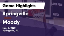 Springville  vs Moody  Game Highlights - Jan. 8, 2022