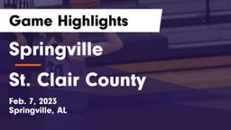 Springville  vs St. Clair County  Game Highlights - Feb. 7, 2023