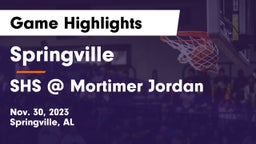 Springville  vs SHS @ Mortimer Jordan Game Highlights - Nov. 30, 2023