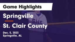 Springville  vs St. Clair County  Game Highlights - Dec. 5, 2023