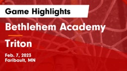 Bethlehem Academy  vs Triton  Game Highlights - Feb. 7, 2023