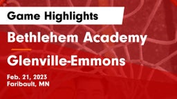 Bethlehem Academy  vs Glenville-Emmons Game Highlights - Feb. 21, 2023