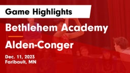 Bethlehem Academy  vs Alden-Conger  Game Highlights - Dec. 11, 2023