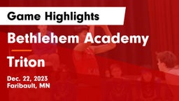 Bethlehem Academy  vs Triton  Game Highlights - Dec. 22, 2023