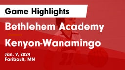 Bethlehem Academy  vs Kenyon-Wanamingo  Game Highlights - Jan. 9, 2024