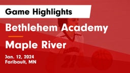 Bethlehem Academy  vs Maple River  Game Highlights - Jan. 12, 2024