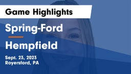 Spring-Ford  vs Hempfield  Game Highlights - Sept. 23, 2023