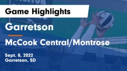 Garretson  vs McCook Central/Montrose  Game Highlights - Sept. 8, 2022