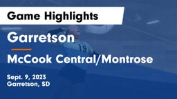 Garretson  vs McCook Central/Montrose  Game Highlights - Sept. 9, 2023
