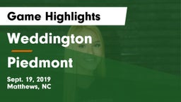 Weddington  vs Piedmont Game Highlights - Sept. 19, 2019