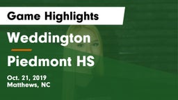 Weddington  vs Piedmont HS Game Highlights - Oct. 21, 2019