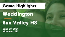 Weddington  vs Sun Valley HS Game Highlights - Sept. 30, 2021