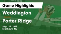 Weddington  vs Porter Ridge  Game Highlights - Sept. 22, 2022